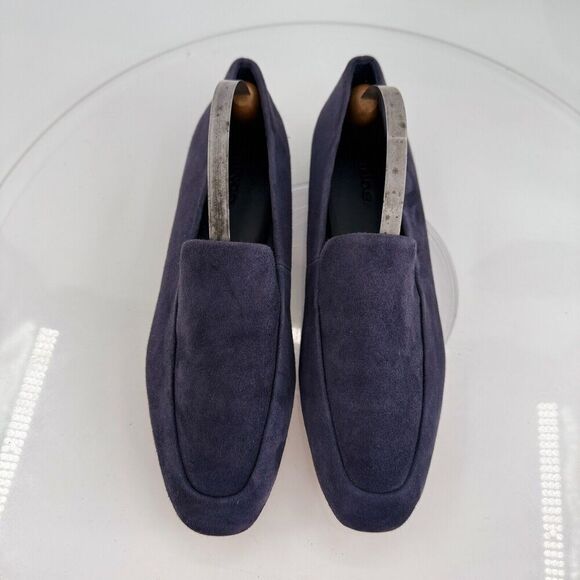 Vince Womens Brette Smoking Flats Loafers Slip On Blue Suede Leather Size 6 M - Picture 5 of 16